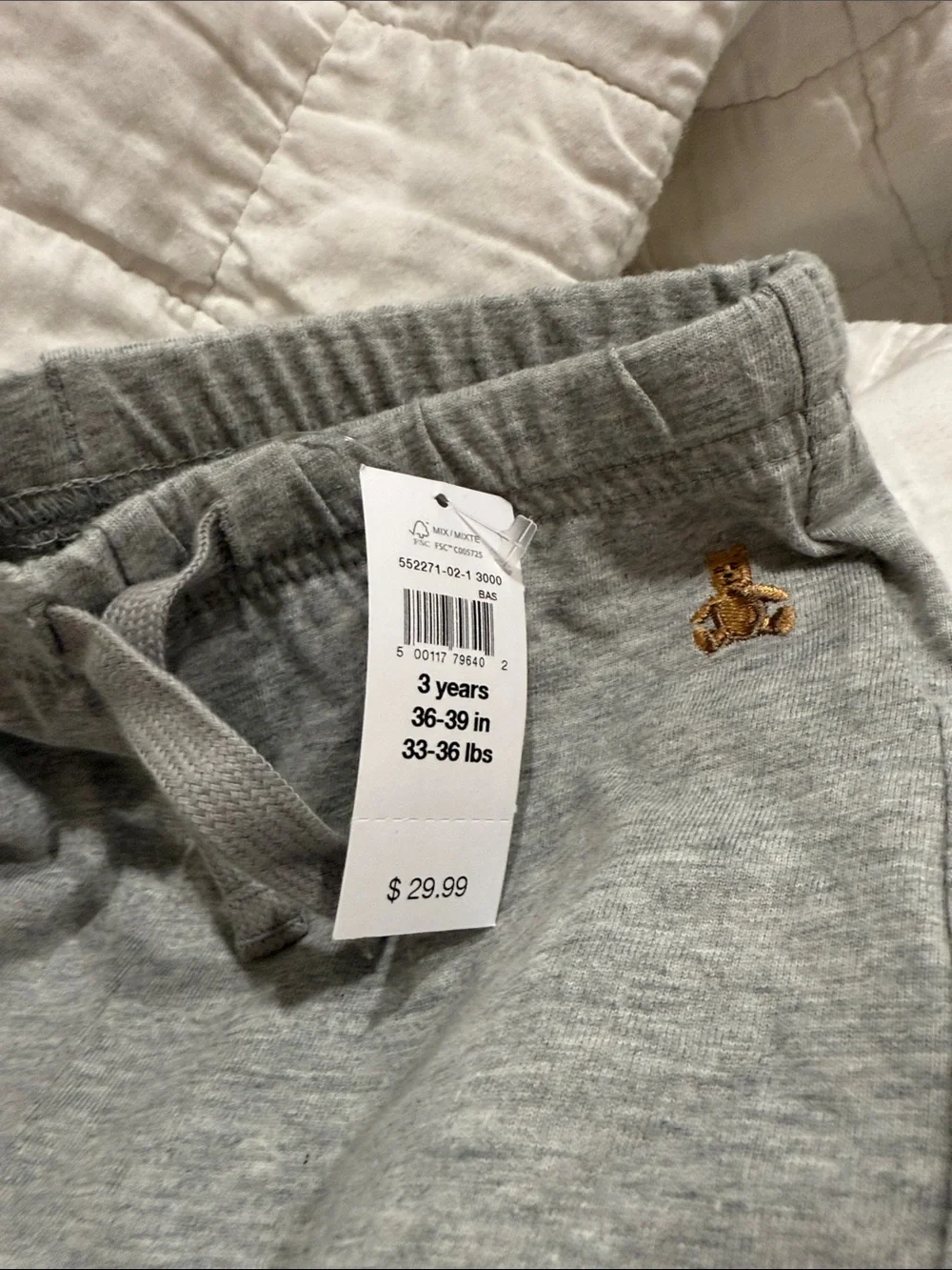GAP Light Gray Kids Joggers with Drawstring